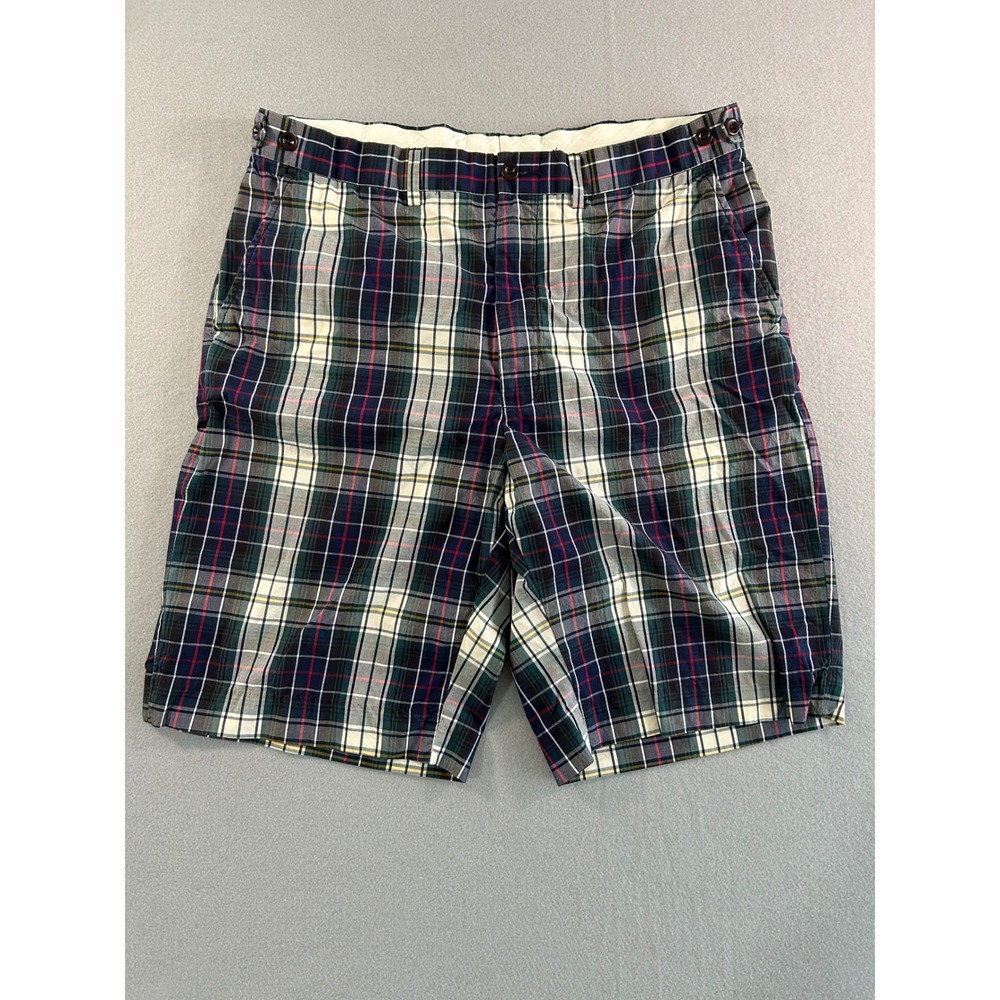Polo Ralph Lauren Plaid Shorts Mens 36 Multicolor Cotton Preppy Check Side Tab‎
